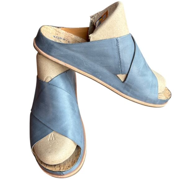 Kork-Ease Steel Blue Tutsi Cross-Band Slides Minimalist Classic Comfort size 11 - Picture 7 of 15